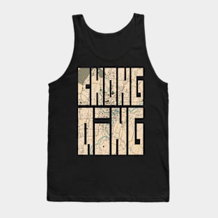 Chongqing, China City Map Typography - Vintage Tank Top